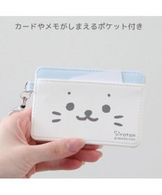 Mother garden しろたん リール付きパスケース 《顔ぼんブルー》 単品