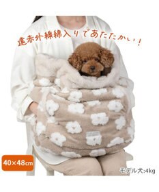 PET PARADISE ペットパラダイス 遠赤外線 ボア 犬たんぽ 《お花柄》M
