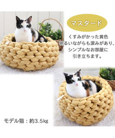 PET PARADISE 猫 ベッド おしゃれ 編み カドラー (42cm)