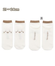 Mother garden しろたん 靴下 スニーカー丈 2足セット 21～24cm 《にっこりブラウン ドットウインク》