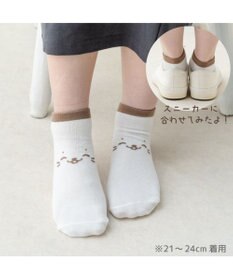 Mother garden しろたん 靴下 スニーカー丈 2足セット 21～24cm 《にっこりブラウン ドットウインク》