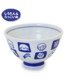 Mother garden しろたん ごはん粒がくっつきにくい ご飯茶碗 《大盛》 《顔ぼん柄/しろたん&らっこいぬ柄》 単品
