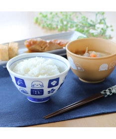Mother garden しろたん ごはん粒がくっつきにくい ご飯茶碗 《大盛》 《顔ぼん柄/しろたん&らっこいぬ柄》 単品