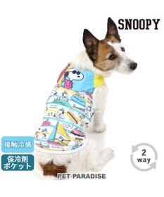 PET PARADISE スヌーピー 夏休み柄タンクトップ 【小型犬】《ポケットクールバンダナ付き》