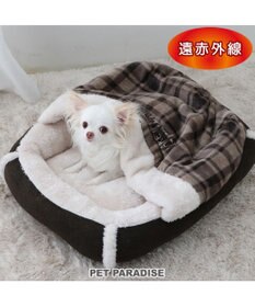 PET PARADISE ペットパラダイス 四角寝袋 遠赤外線 《チェック柄》 45×57cm