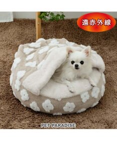 PET PARADISE ペットパラダイス ボア寝袋 丸型 《お花柄》S 径50cm  超小型犬