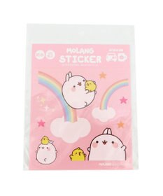 Mother garden マザーガーデン MOLANG モラン 防水・UV加工 どこでもステッカー ≪レインボー柄≫ 単品
