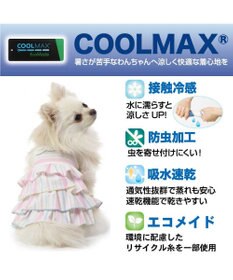 PET PARADISE 犬の服 夏 ひんやり クール メッシュ 接触冷感 虫よけ ボーダーキャミソール 【小型犬】クールマックスエコメイド