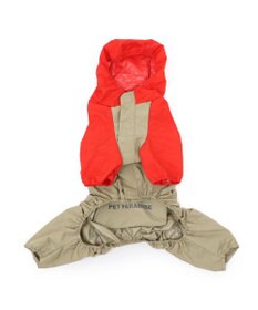 PET PARADISE ペットパラダイス 足付 レインコート 《赤》 小型犬