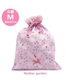 Mother garden マザーガーデン  野いちご 巾着 《小花いちご柄》 大