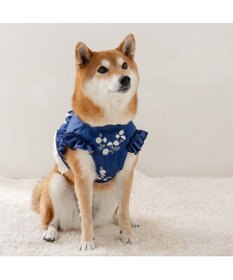 PET PARADISE ペットパラダイス デニムフリルハーネス SM