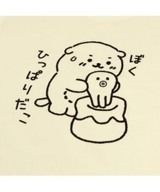 Mother garden 【ネット店限定】しろたん Tシャツ 半袖 《ぼくひっぱりだこ柄》 オフホワイト色 S/M/L/XL