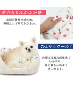 PET PARADISE 苺柄 四角型クール カドラーベッド（38cm）