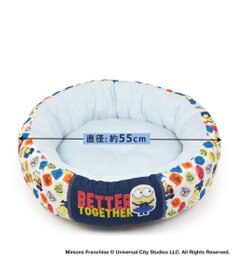 PET PARADISE ミニオン ふきだし柄 接触冷感 クール カドラーベッド《丸型》（55cm）