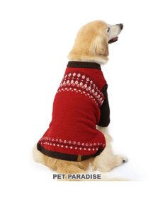 ペットパラダイス ニット ノルディク柄 《レッド》 中型犬 大型