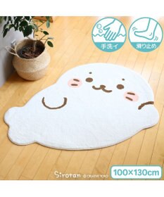 Mother garden しろたん ダイカット フロアラグ Lサイズ 100×130cm