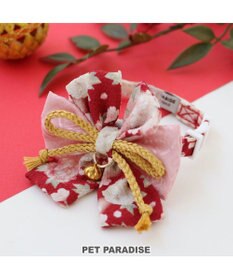 PET PARADISE ペットパラダイス 和帯 ねこ首輪 《赤》 小 / 中