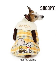 PET PARADISE スヌーピー ポンチョ 《にっこりチェック柄》小型犬