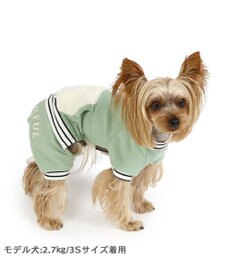 PET PARADISE ペットパラダイス 縞柄リブ   ロンパース《カーキ 》 小型犬