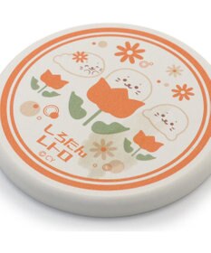 Mother garden しろたん 珪藻土 コースター レトロ 単品 《 チューリップ柄 / アネモネ柄 》