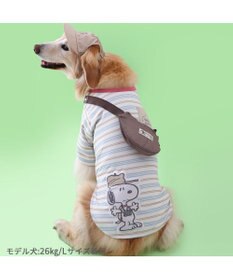 PET PARADISE スヌーピー お揃いTシャツ マルチボーダー 《ホワイト》 中型犬 大型犬