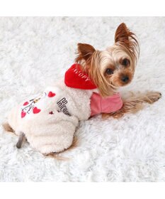 PET PARADISE スヌーピー ポケット付きつなぎ 《ハート柄》 小型犬