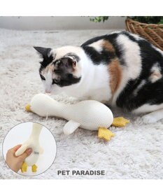PET PARADISE 猫 歯磨き おもちゃ メッシュ あひる