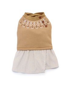 PET PARADISE ノルディック柄 ワンピース《ブラウン》 小型犬