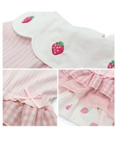 PET PARADISE ペットパラダイス 苺刺繍 ワンピース  スカラップカラー《ピンク》 小型犬