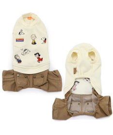 PET PARADISE スヌーピー パンツ つなぎ 《刺繍 ホワイト グレー》【小型犬】