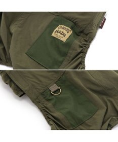 PET PARADISE ペットパラダイス オーバーオール ミリタリ カーキ 【小型犬】