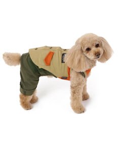 PET PARADISE ペットパラダイス オーバーオール ミリタリ カーキ 【小型犬】