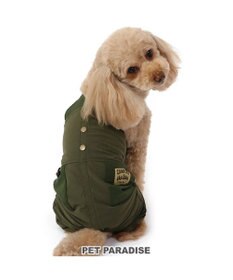 PET PARADISE ペットパラダイス オーバーオール ミリタリ カーキ 【小型犬】