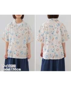 Mother garden しろたん アロハシャツ 半袖 《 駄菓子 / 黒 》 ユニセックス 男女兼用