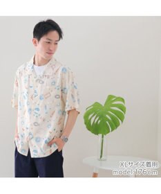 Mother garden しろたん アロハシャツ 半袖 《 駄菓子 / 黒 》 ユニセックス 男女兼用