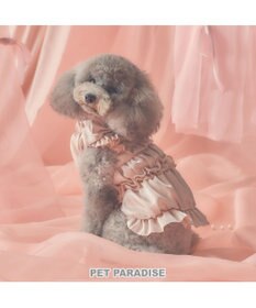PET PARADISE cherircouture リボン ギャザーベスト 《ピンク》 小型犬