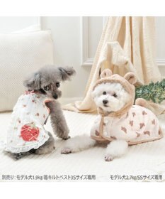 PET PARADISE ペットパラダイス くまちゃん ふわりとキルト ポンチョ 小型犬