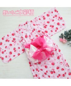 Mother garden マザーガーデン 2024 キッズ2WAY セパレート  浴衣 《野いちご 水彩柄》 110/120/130/140
