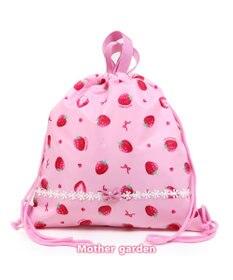 消費税無し 野いちご マザーガーデン お着替え巾着 Mother / 《いちご柄》 テーブル用品