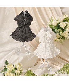 PET PARADISE cherircouture フリルリボン ワンピース 《ブラック》 小型犬