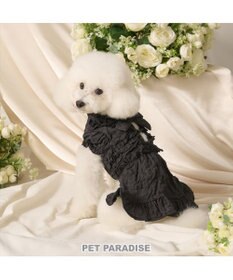 PET PARADISE cherircouture フリルリボン ワンピース 《ブラック》 小型犬