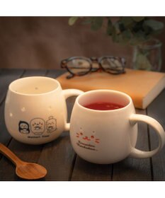 Mother garden しろたん 蛍焼きマグカップ 450mL 《お友達 まったりタイム》単品