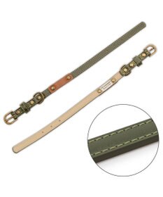 PET PARADISE ペットパラダイス 合皮 首輪 《カーキ》 小型犬 S