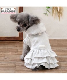 PET PARADISE ペットパラダイス フリルフーディー 《グレー》 小型犬