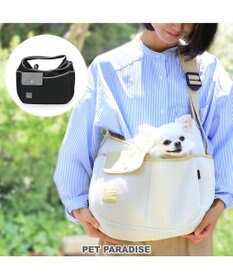 PET PARADISE ソフト メッシュスリング キャリーバッグ 【小型犬】 ブラック / ホワイト