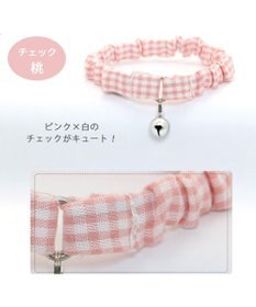 PET PARADISE 猫 首輪 シュシュ 【小】【中】 カーキ マスタード チェック桃 黄 花柄 桃 青