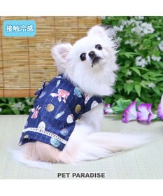 PET PARADISE ペットパラダイス 接触冷感 背中開き 甚平 《縁日柄》　小型犬