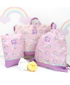 Mother garden マザーガーデン MOLANG モラン シューズバッグ 虹柄 上履き入れ