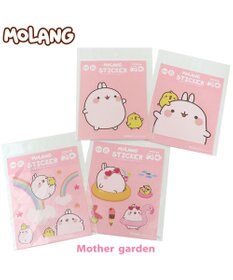 Mother garden マザーガーデン MOLANG モラン 防水・UV加工 どこでもステッカー 《4種 ネットショップセット 》