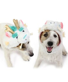 PET PARADISE ペットパラダイス  干支帽子 辰  《ホワイト》 小型犬